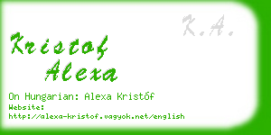kristof alexa business card
