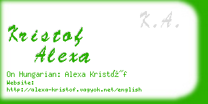 kristof alexa business card